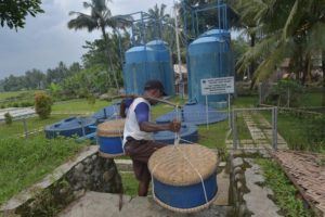 Biodigesters in Kalisari. Photo credit: Adek Berry (AFP)